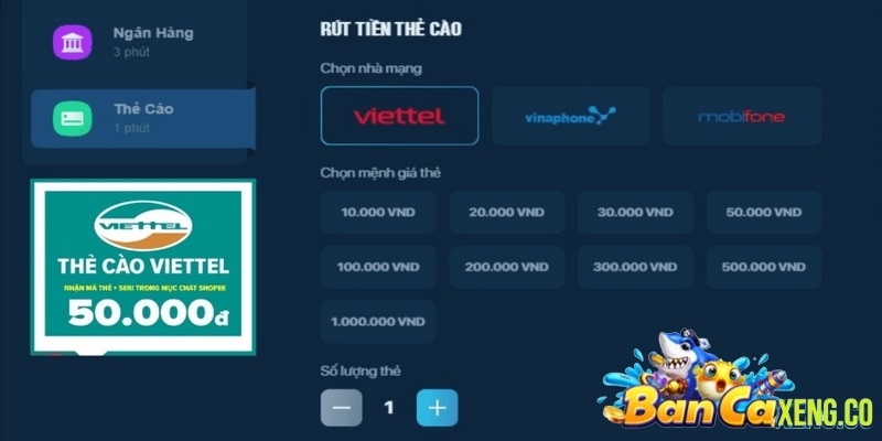 Chọn đúng mệnh giá khi nạp và rút thẻ cào